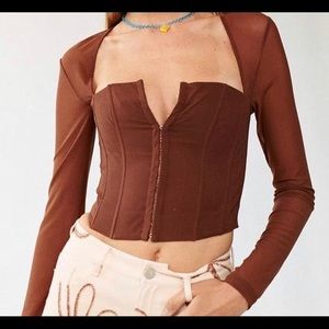 With Jean Brown Corset- size XS, barely worn!